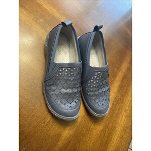 JBU by Jambu Loafer Shoes Size 8M Women's Vegan Leather Cut Out Blue Slip‎ On